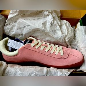 Men’s Lacoste Base Shot Gum Pink Suede Shoes 11